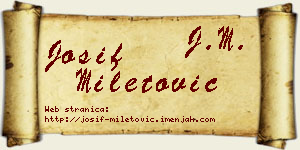 Josif Miletović vizit kartica